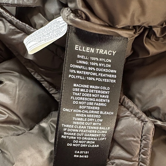 Ellen Tracy Women's Dark Brown Puffer Jacket - Picture 8 of 8